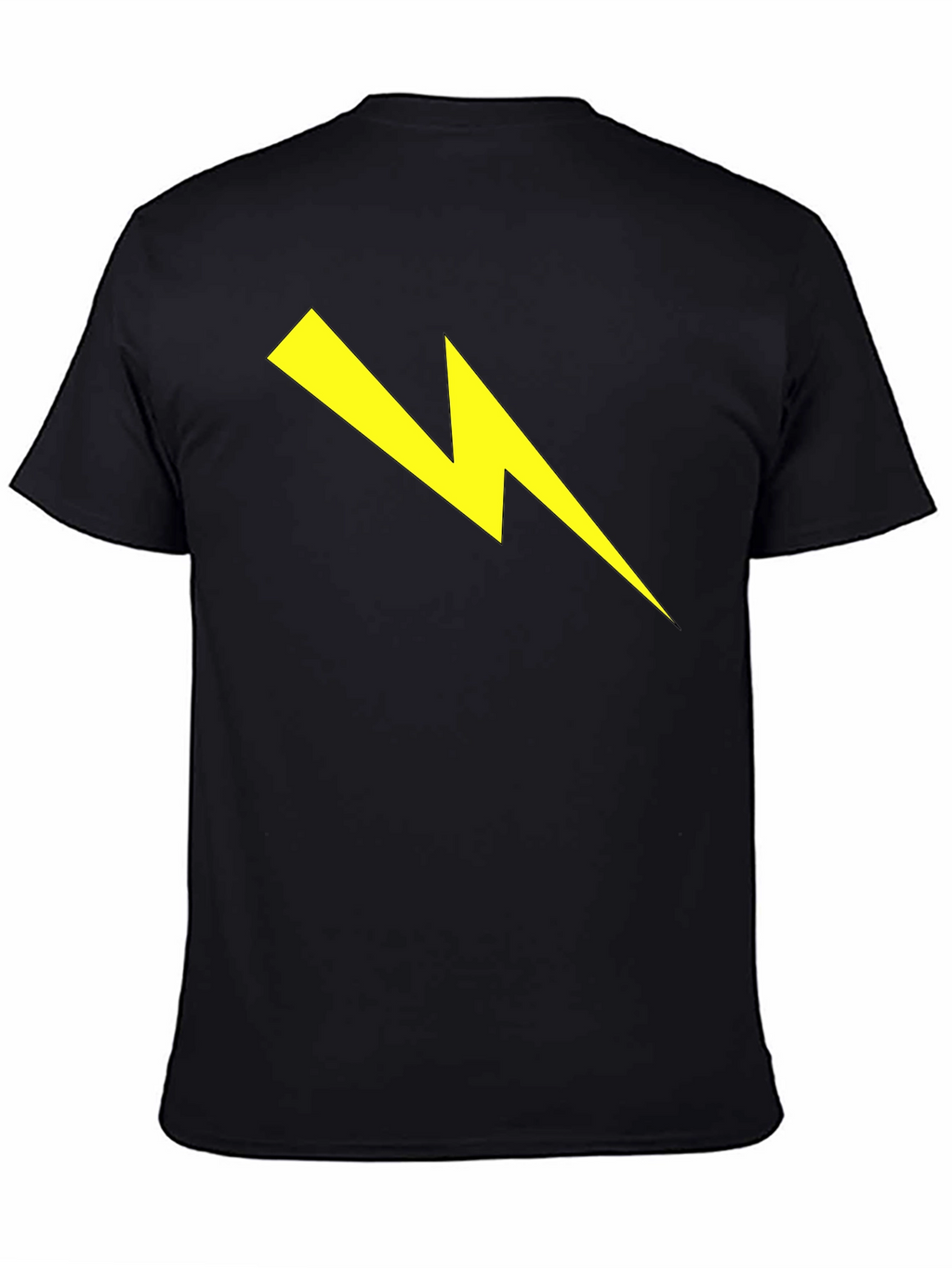 Black T-Shirt with Yellow Lightning Bolt Graphic