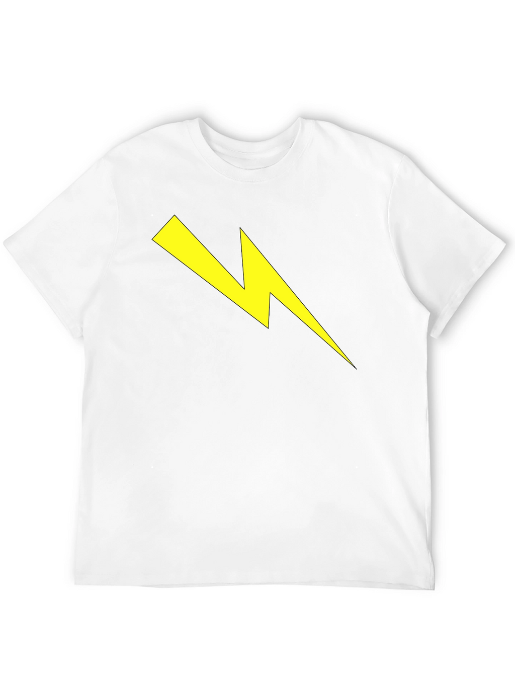 Black T-Shirt with Yellow Lightning Bolt Graphic