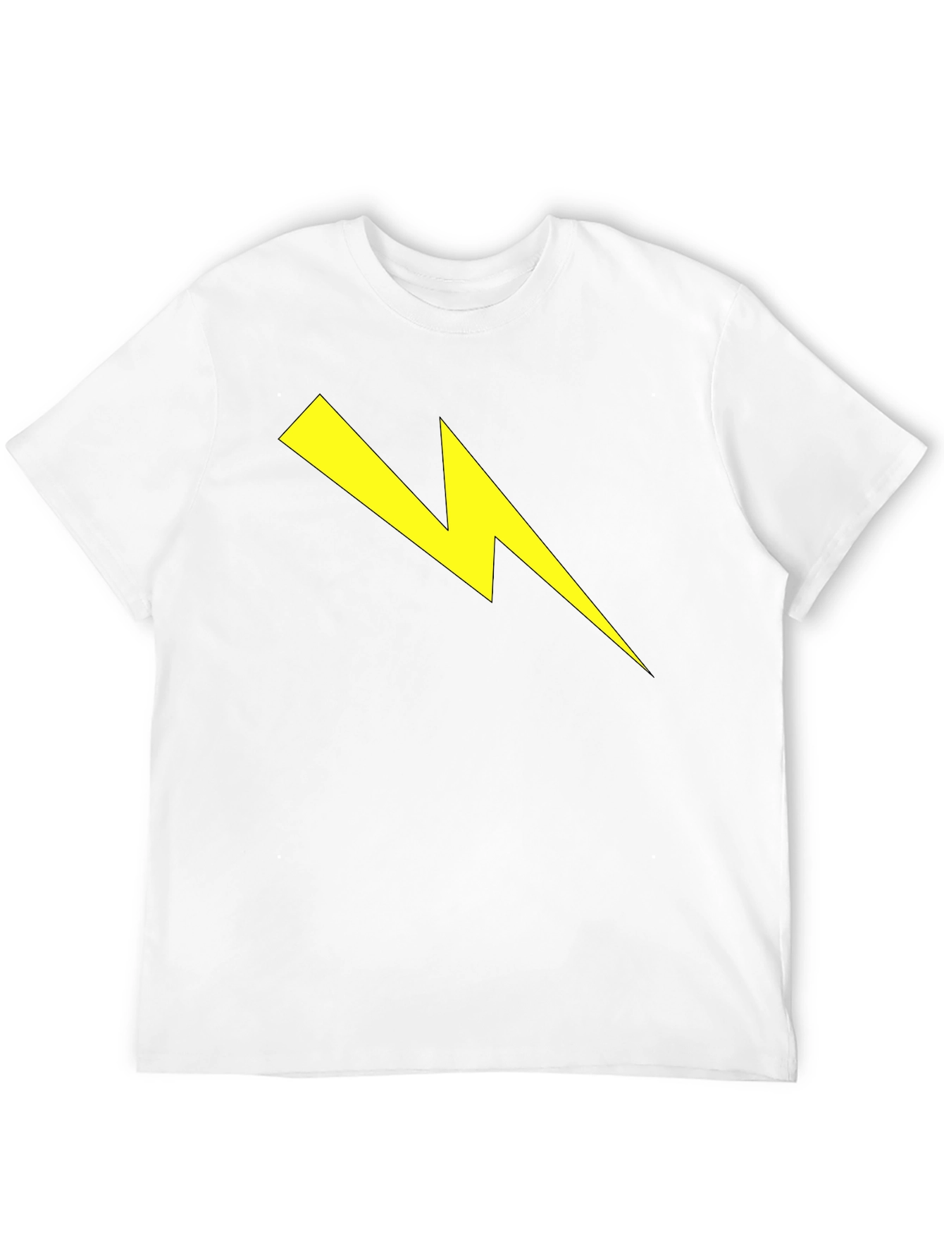 Black T-Shirt with Yellow Lightning Bolt Graphic