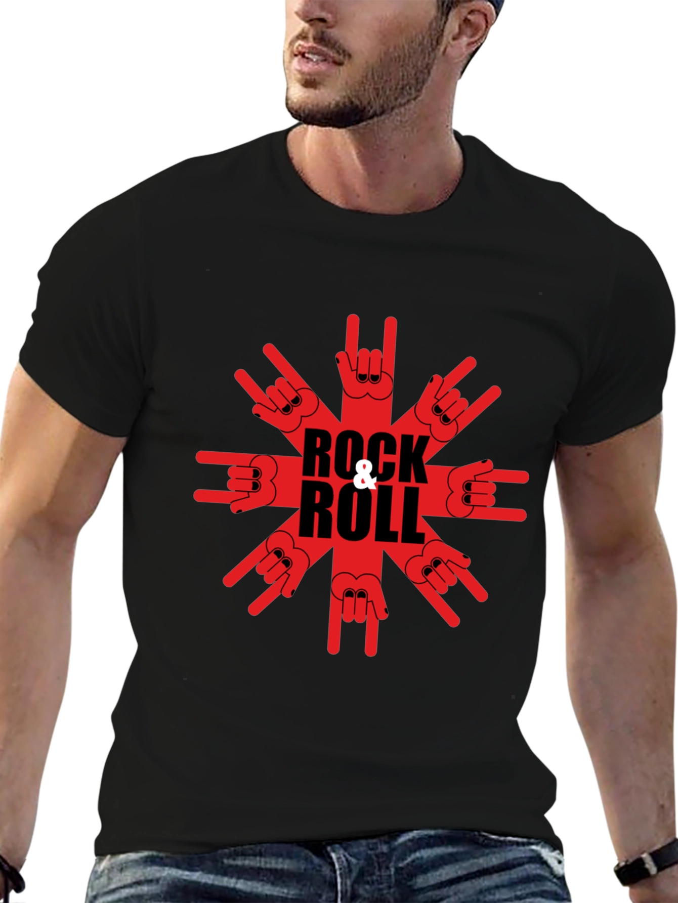 Rock & Roll Graphic T-Shirt - Black Tee