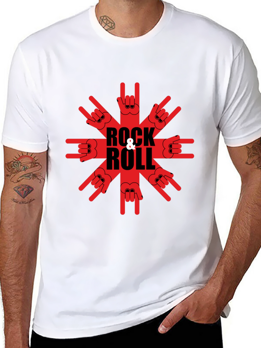 Rock & Roll Graphic T-Shirt - Black Tee