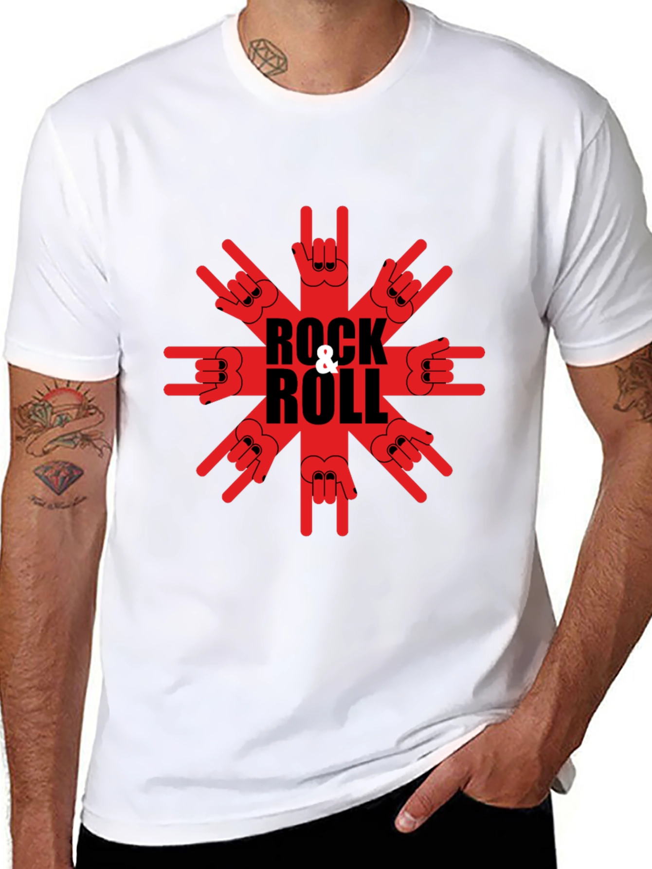 Rock & Roll Graphic T-Shirt - Black Tee