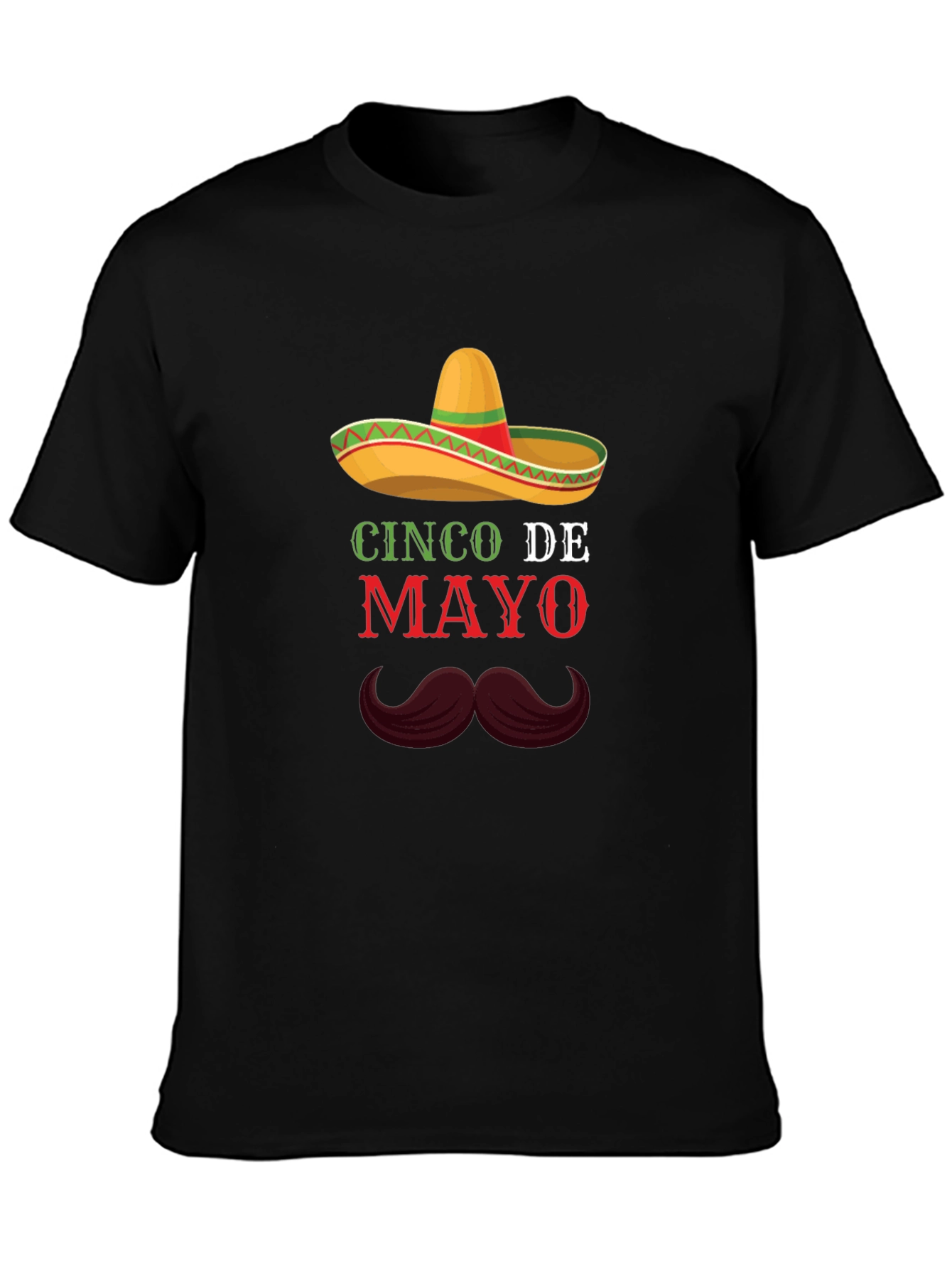 Cinco De Mayo T-Shirt - Sombrero & Mustache