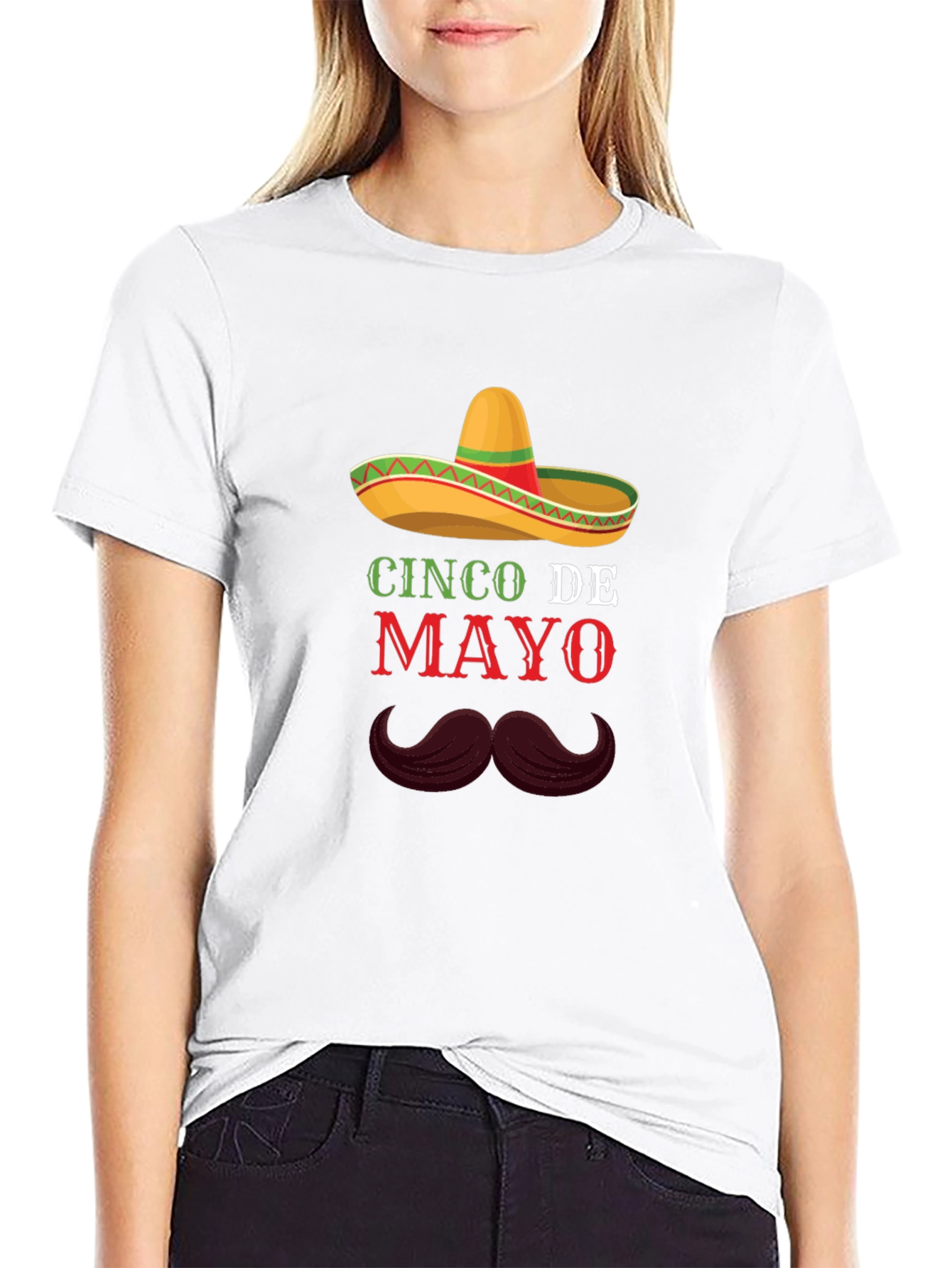 Cinco De Mayo T-Shirt - Sombrero & Mustache
