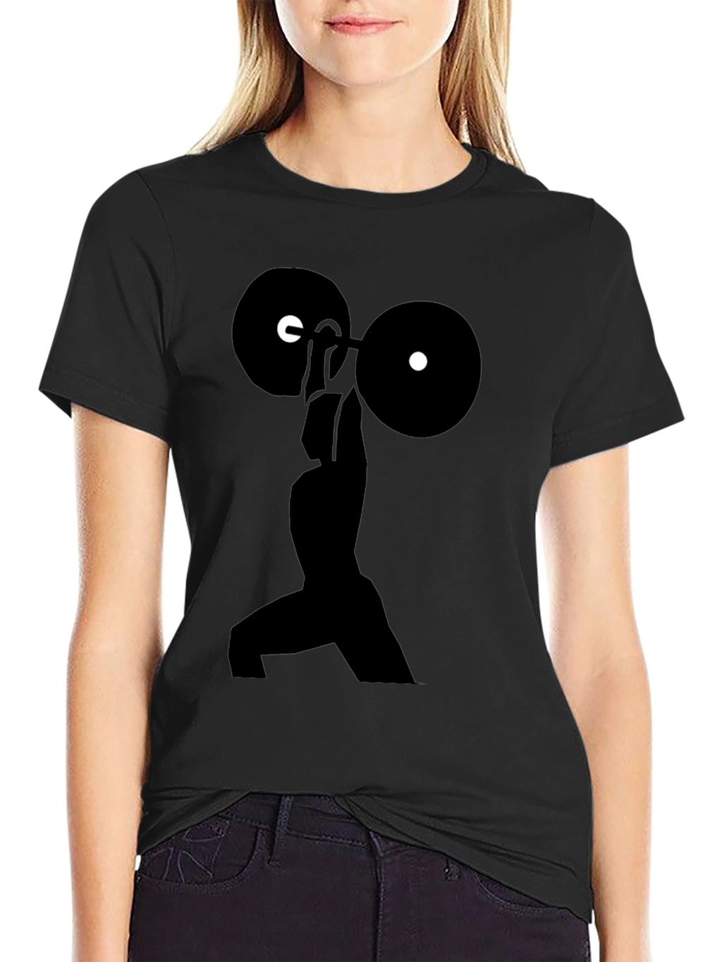 Weightlifting Silhouette T-Shirt - Black Gym Tee