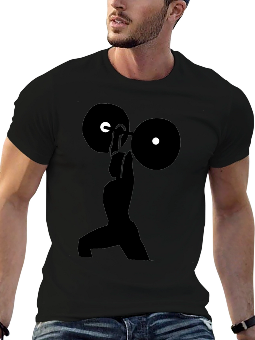 Weightlifting Silhouette T-Shirt - Black Gym Tee