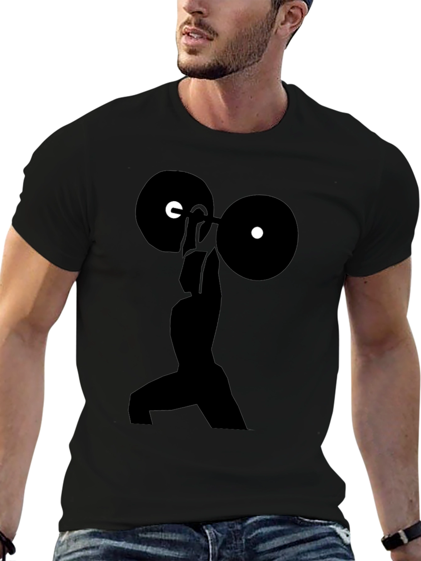 Weightlifting Silhouette T-Shirt - Black Gym Tee