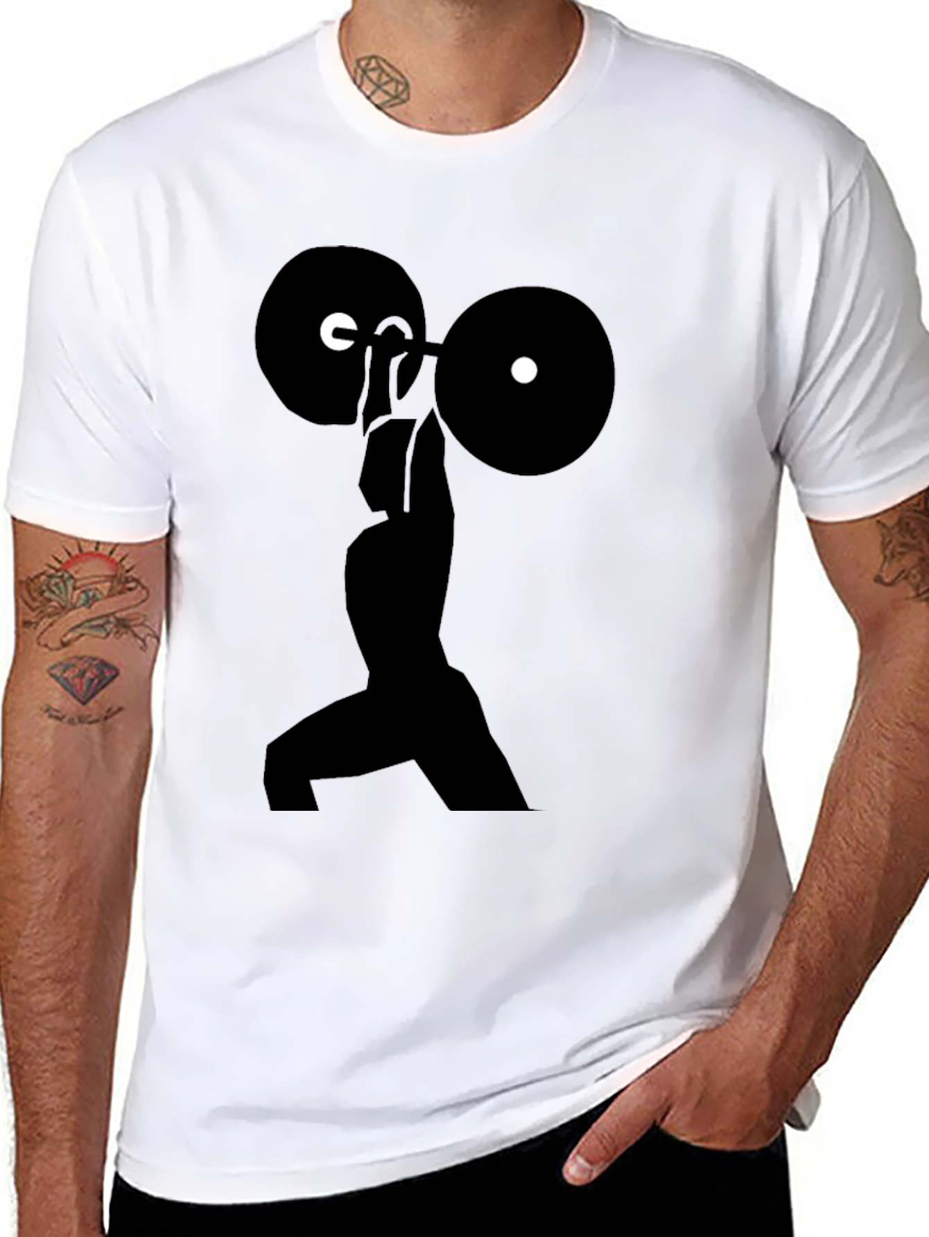 Weightlifting Silhouette T-Shirt - Black Gym Tee