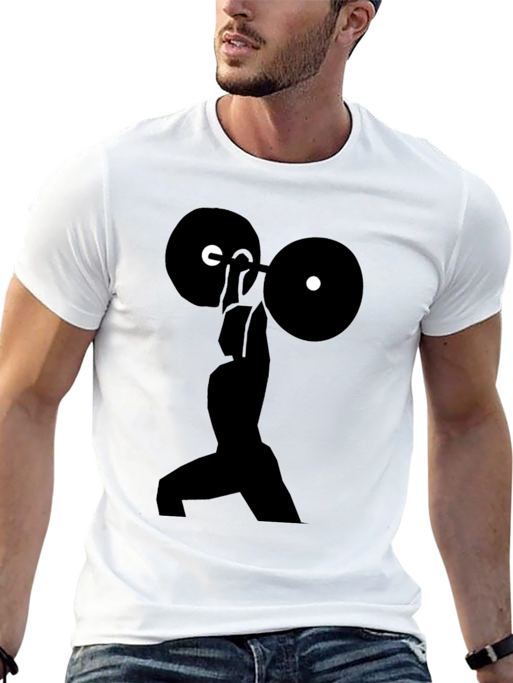 Weightlifting Silhouette T-Shirt - Black Gym Tee
