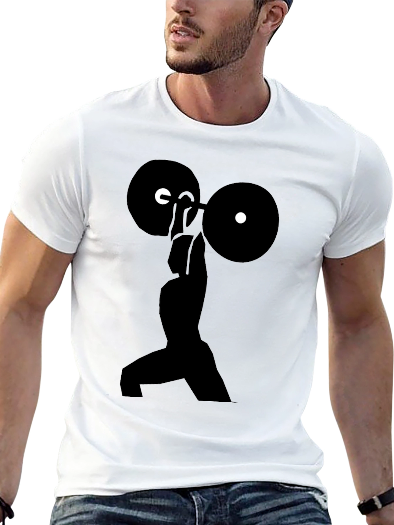 Weightlifting Silhouette T-Shirt - Black Gym Tee