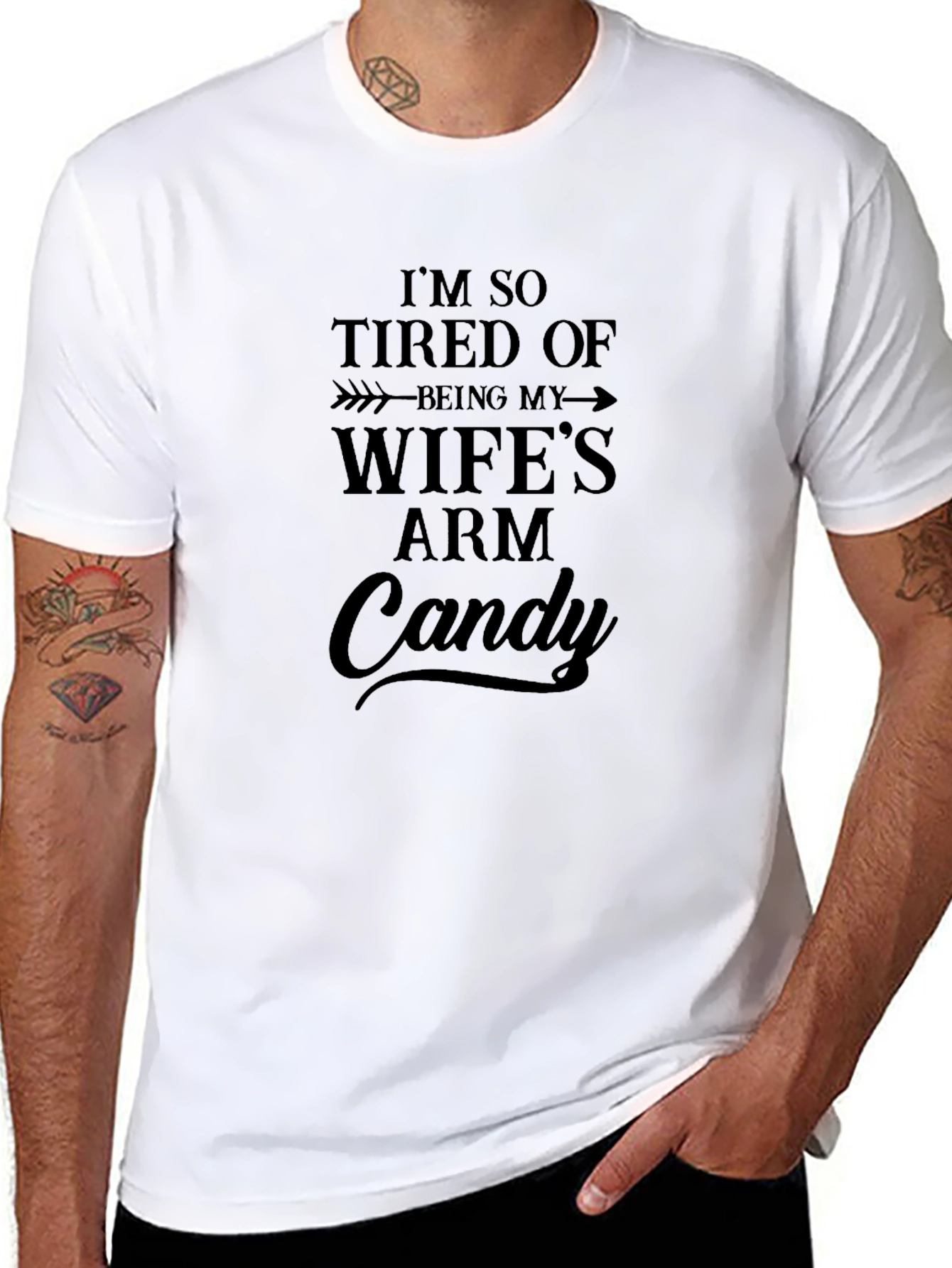 Funny Mens Arm Candy Graphic T-Shirt