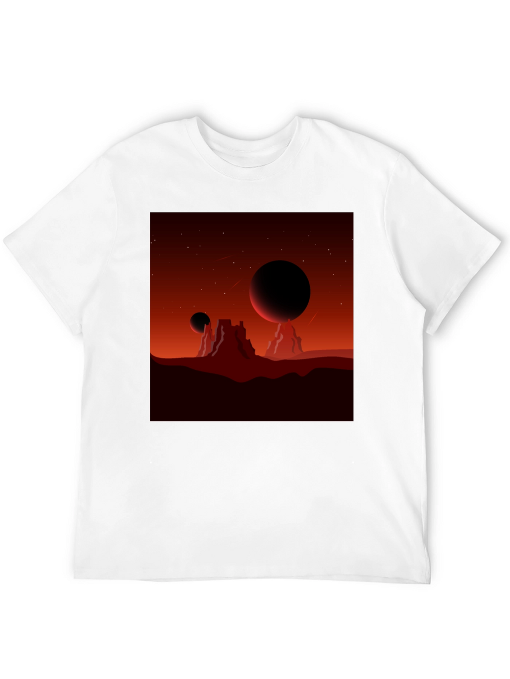 Mars Landscape Graphic Tee - Black T-Shirt