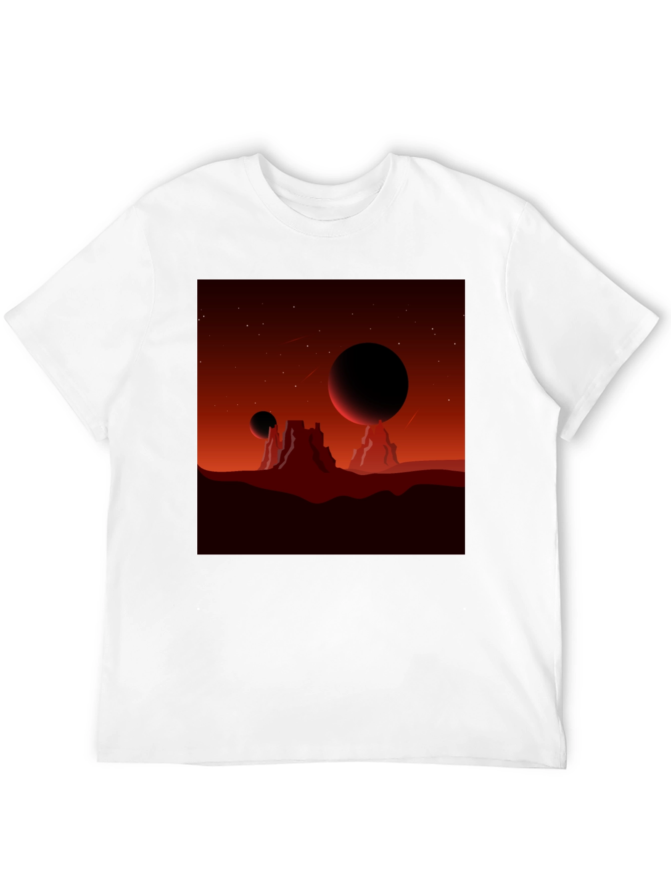 Mars Landscape Graphic Tee - Black T-Shirt