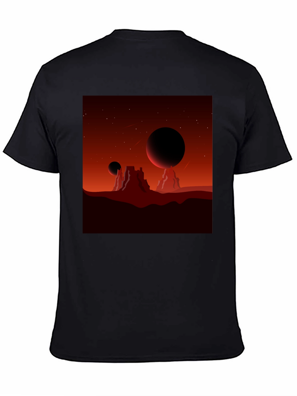 Mars Landscape Graphic Tee - Black T-Shirt