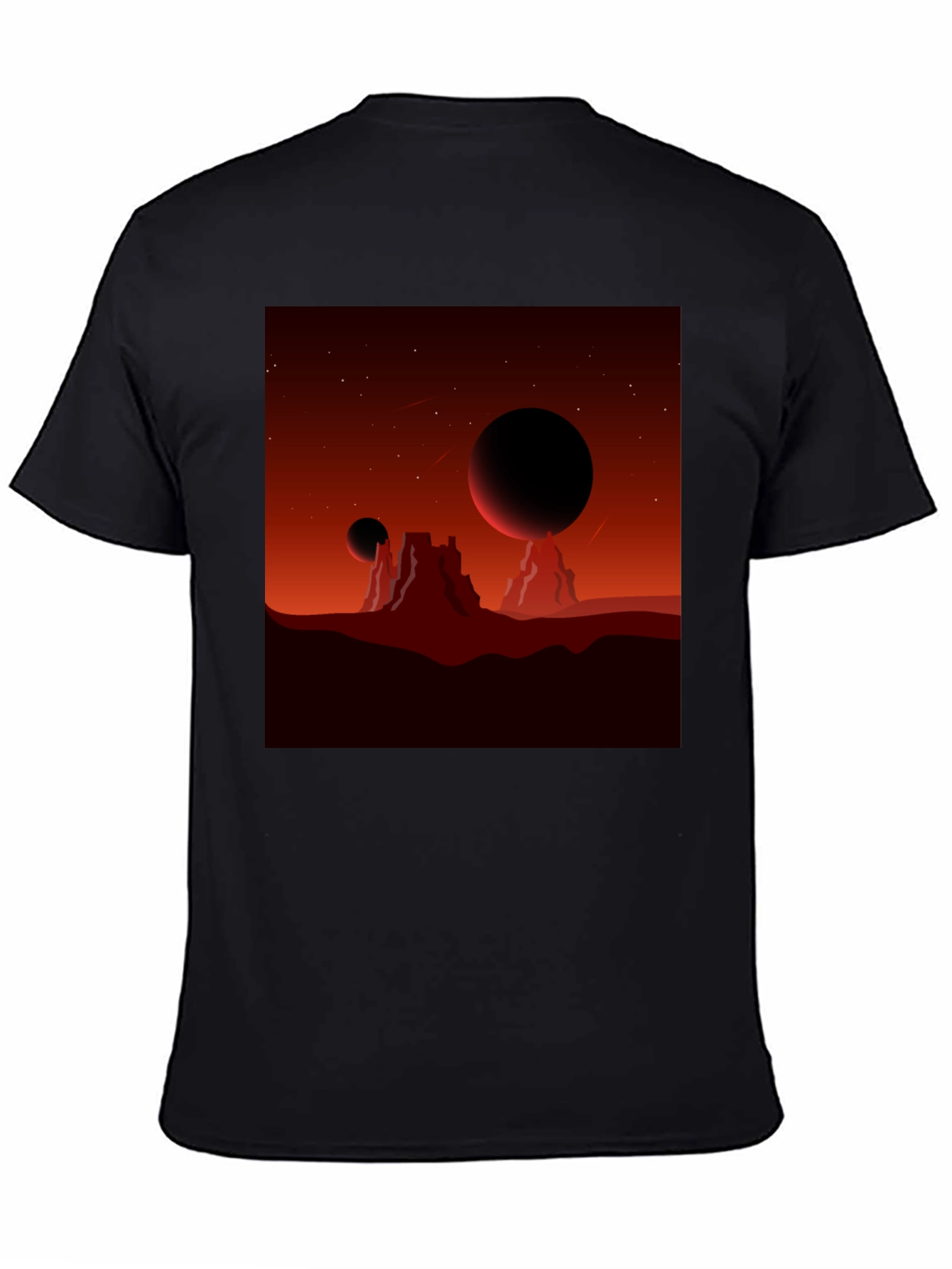Mars Landscape Graphic Tee - Black T-Shirt