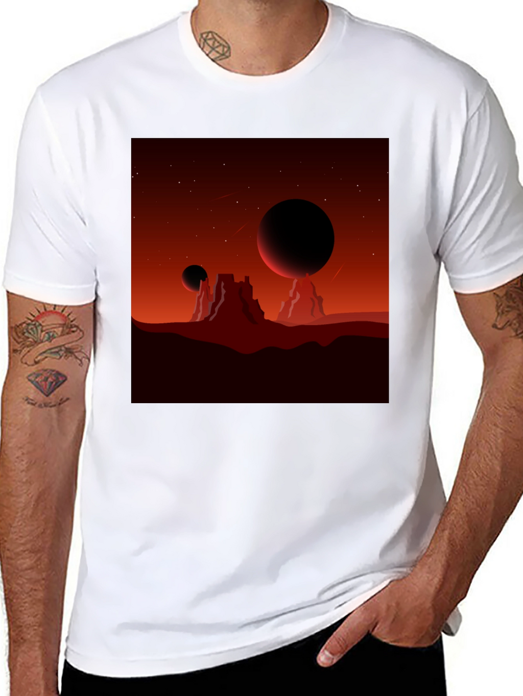 Mars Landscape Graphic Tee - Black T-Shirt