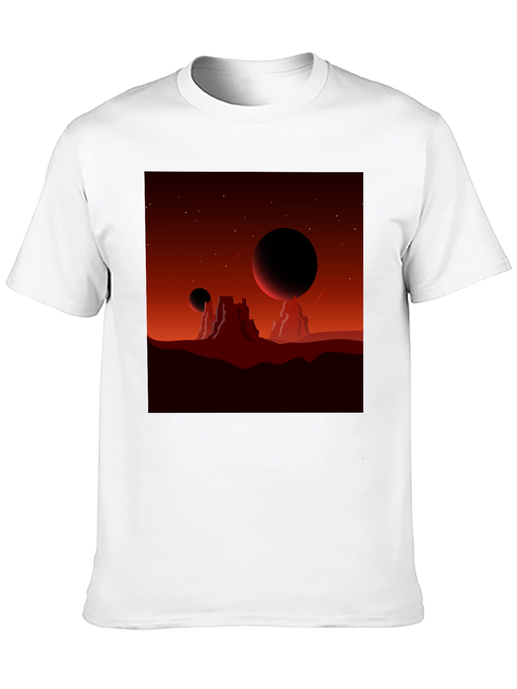 Mars Landscape Graphic Tee - Black T-Shirt