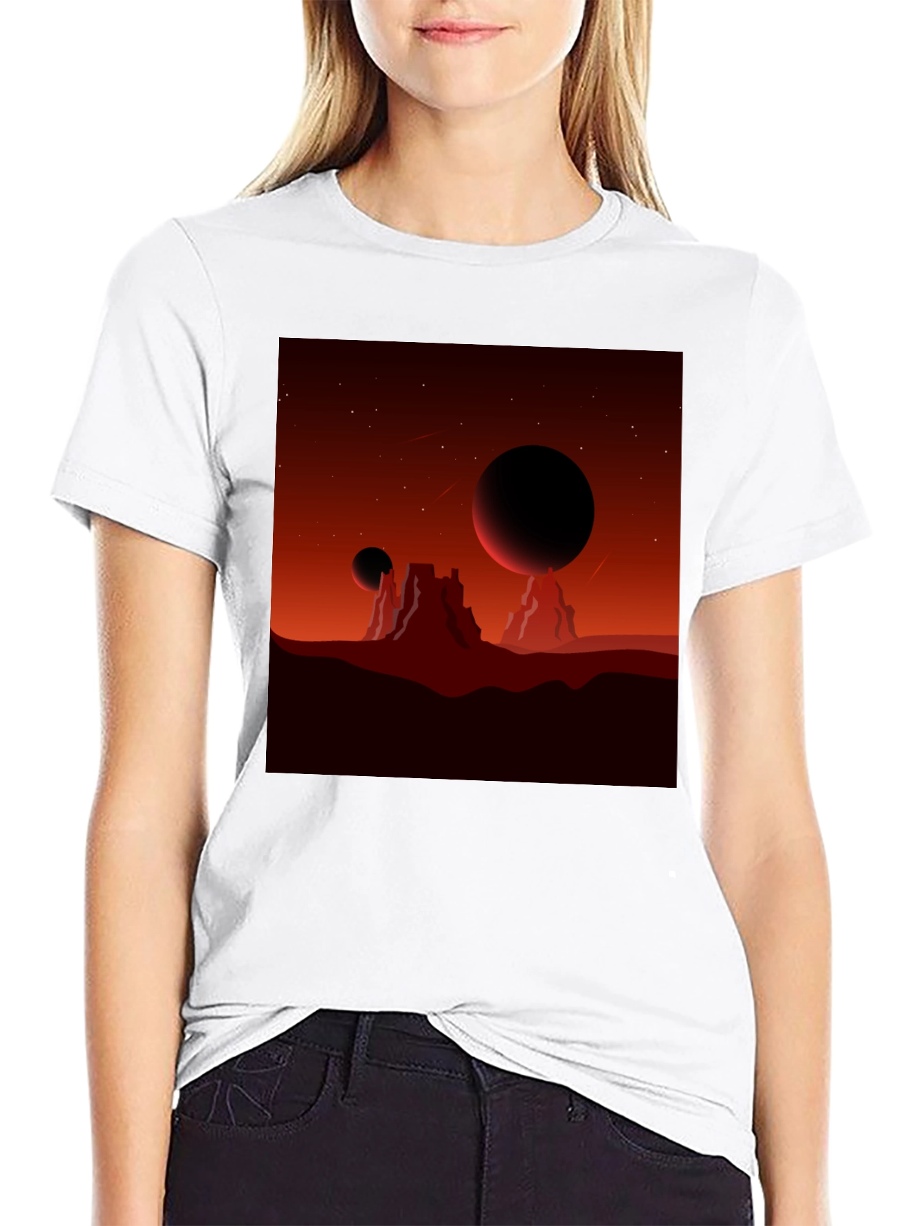 Mars Landscape Graphic Tee - Black T-Shirt