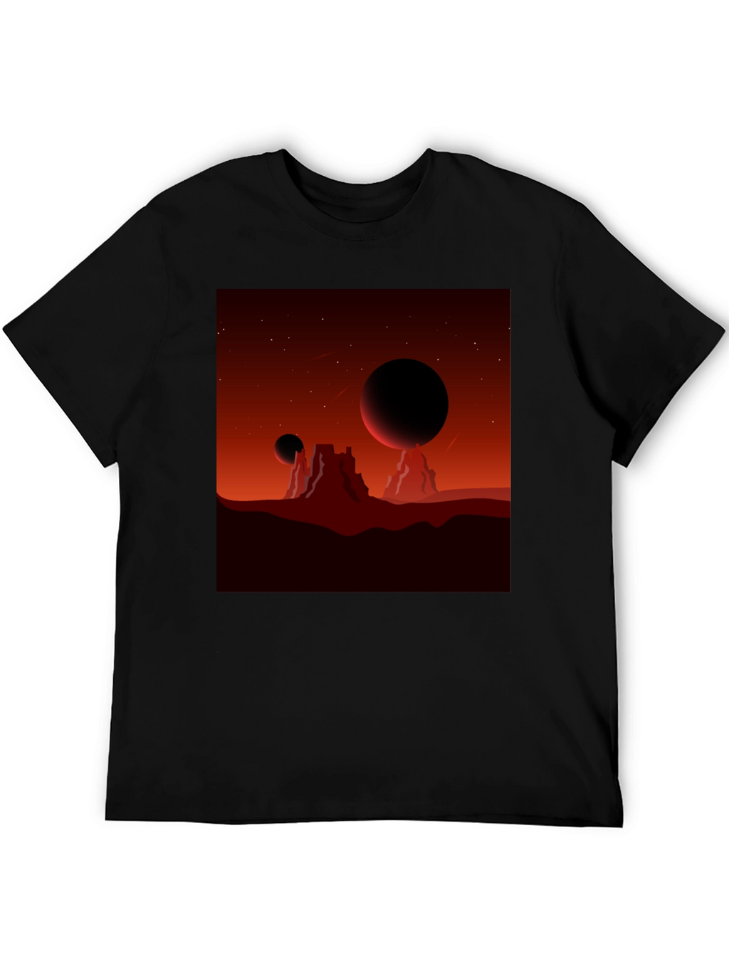 Mars Landscape Graphic Tee - Black T-Shirt