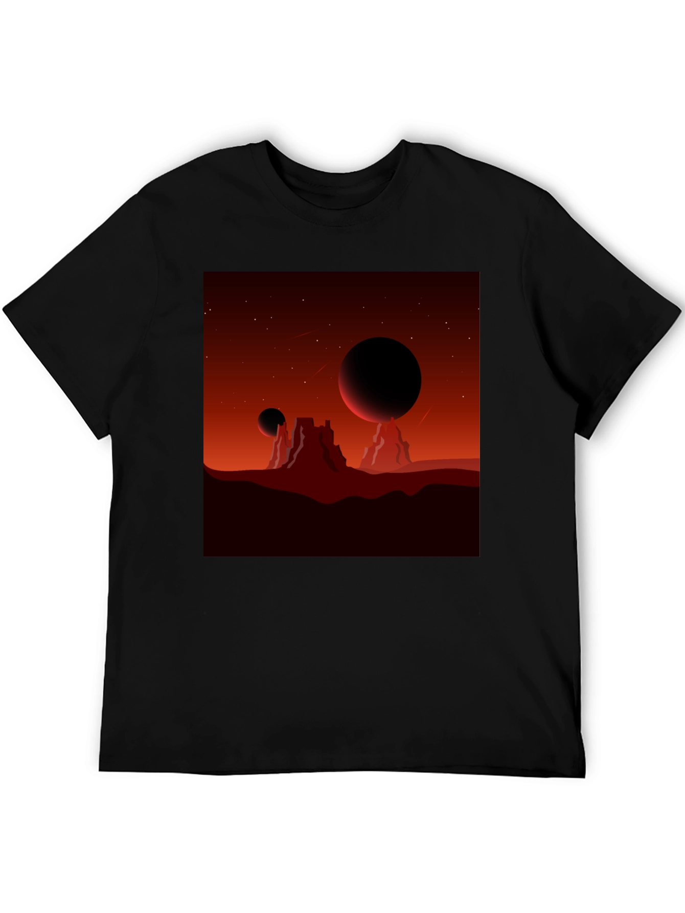 Mars Landscape Graphic Tee - Black T-Shirt