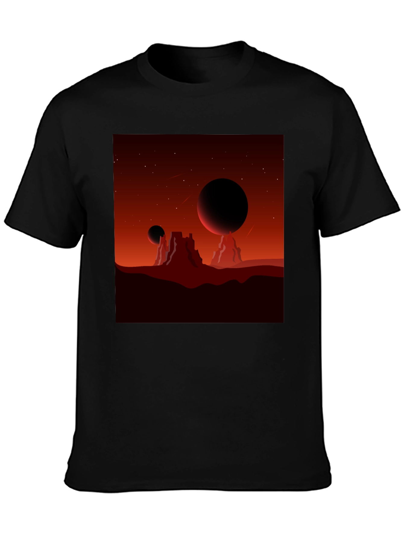 Mars Landscape Graphic Tee - Black T-Shirt