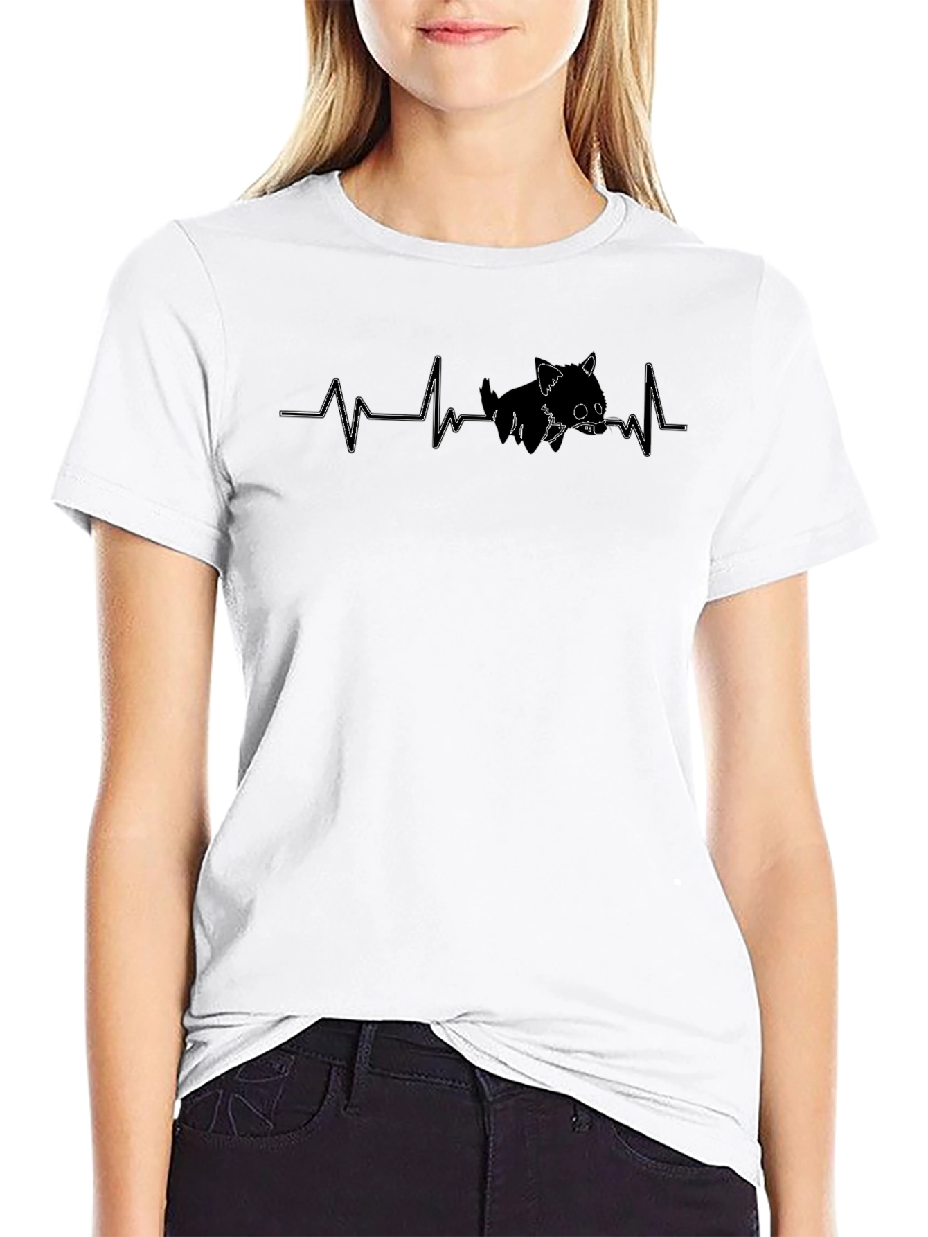 Cat Heartbeat T-Shirt - Cute Graphic Tee