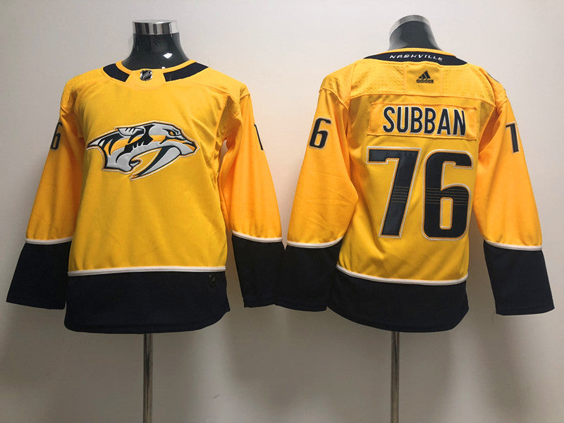 Men's Nashville Predators P.K. Subban #76 Gold Home Breakaway Jerseys