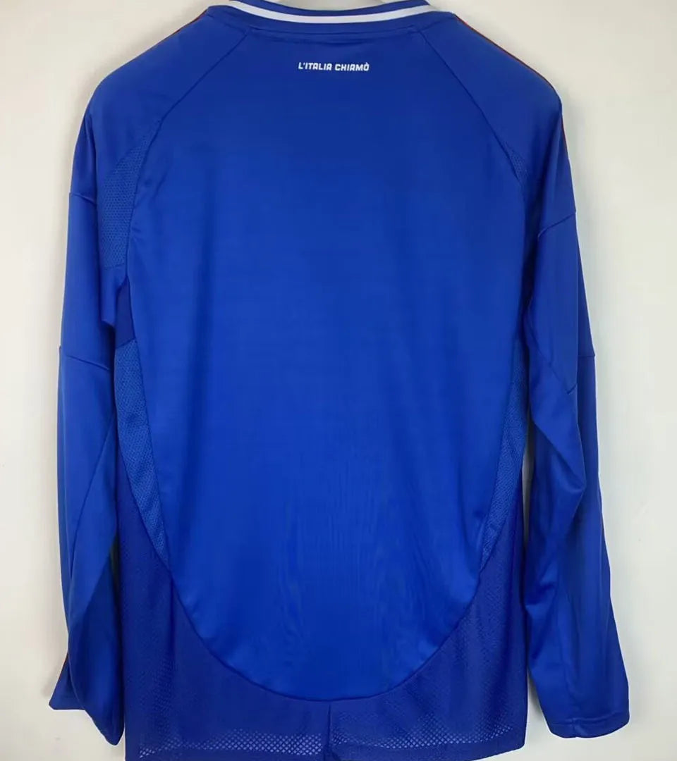 2024/25 Italy Home Blue Fans Long Sleeve Jersey Back