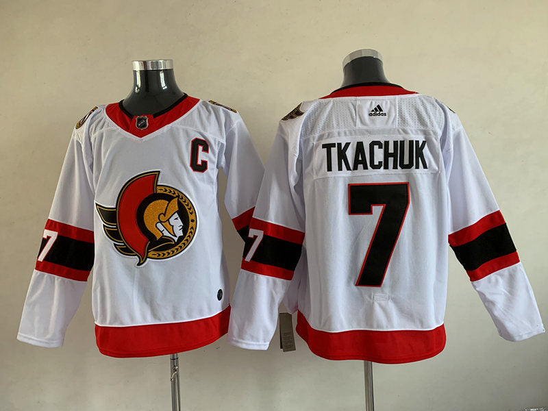 Men's Ottawa Senators Brady Tkachuk #7 White Player Game Jerseys