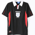 1998 England Away Black Retro Soccer Jersey Front