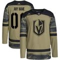 Men's Vegas Golden Knights Camo Military Appreciation Team Authentic Custom Practice Jerseys