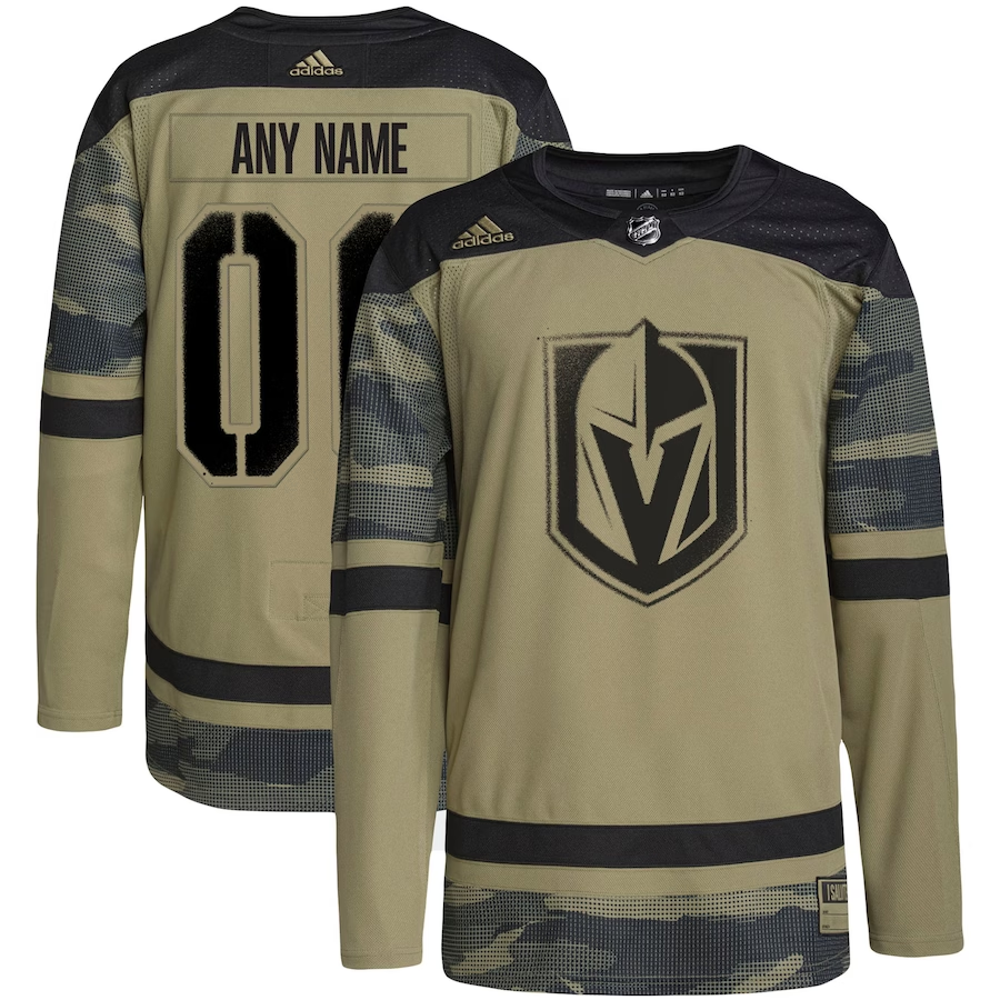 Men's Vegas Golden Knights Camo Military Appreciation Team Authentic Custom Practice Jerseys