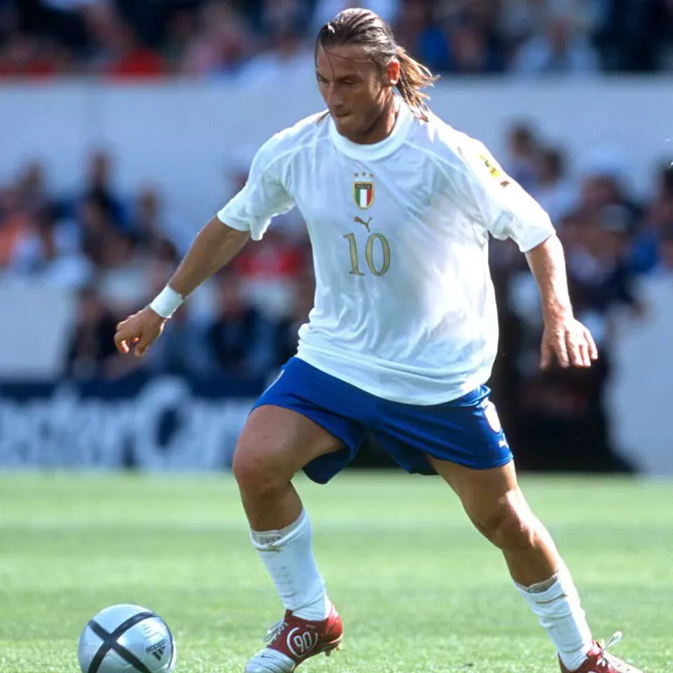 2004 Italy Away White Retro Soccer Jersey Detail 1