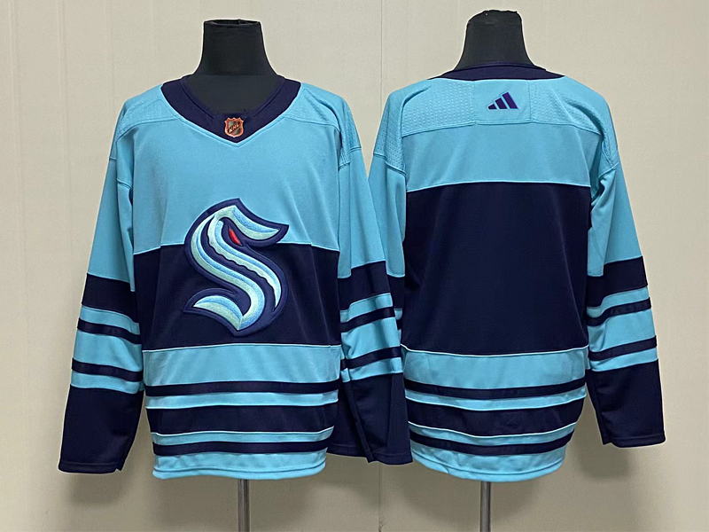 Men's Seattle Kraken Blue Blank Player Jerseys