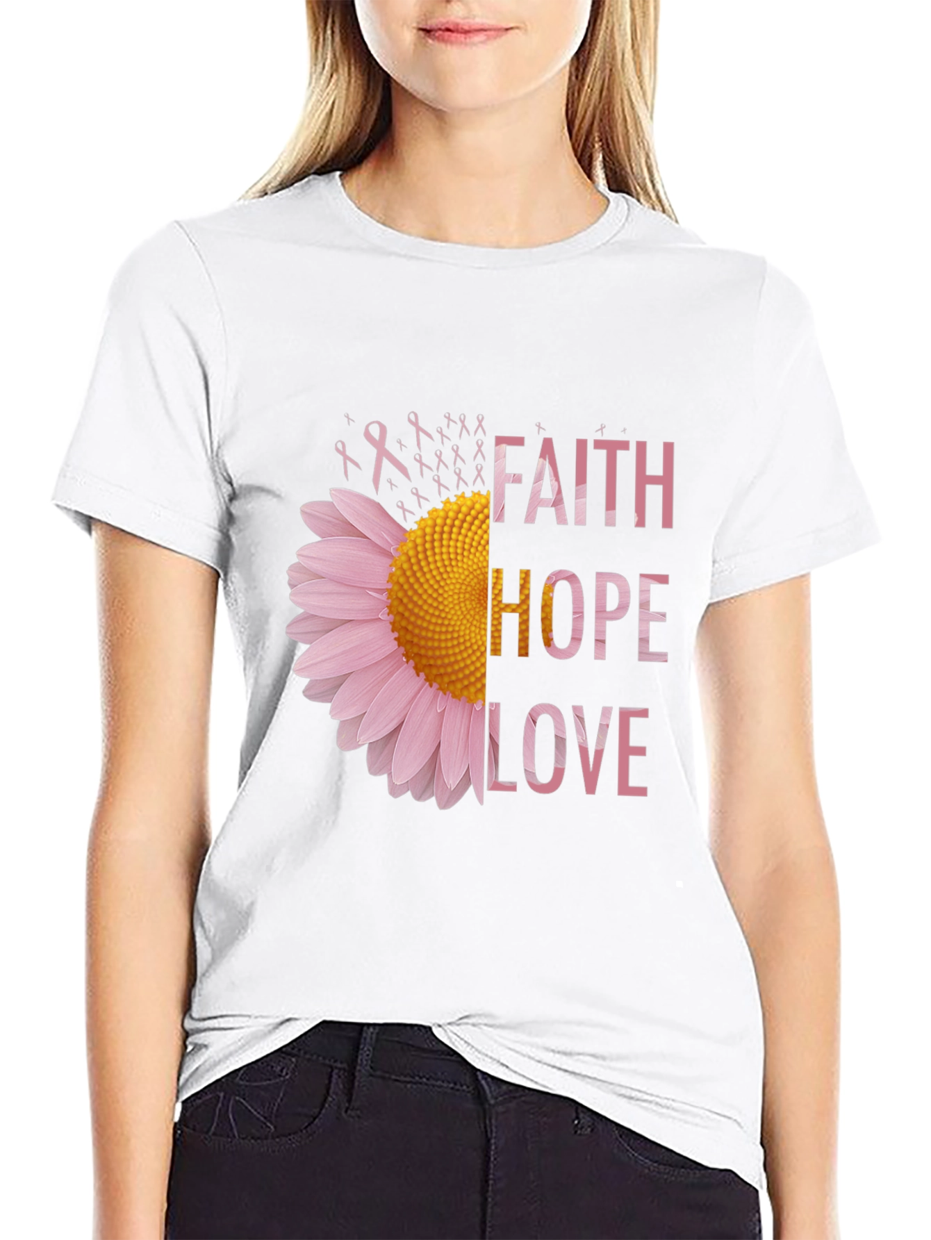 Faith Hope Love Sunflower Graphic Tee
