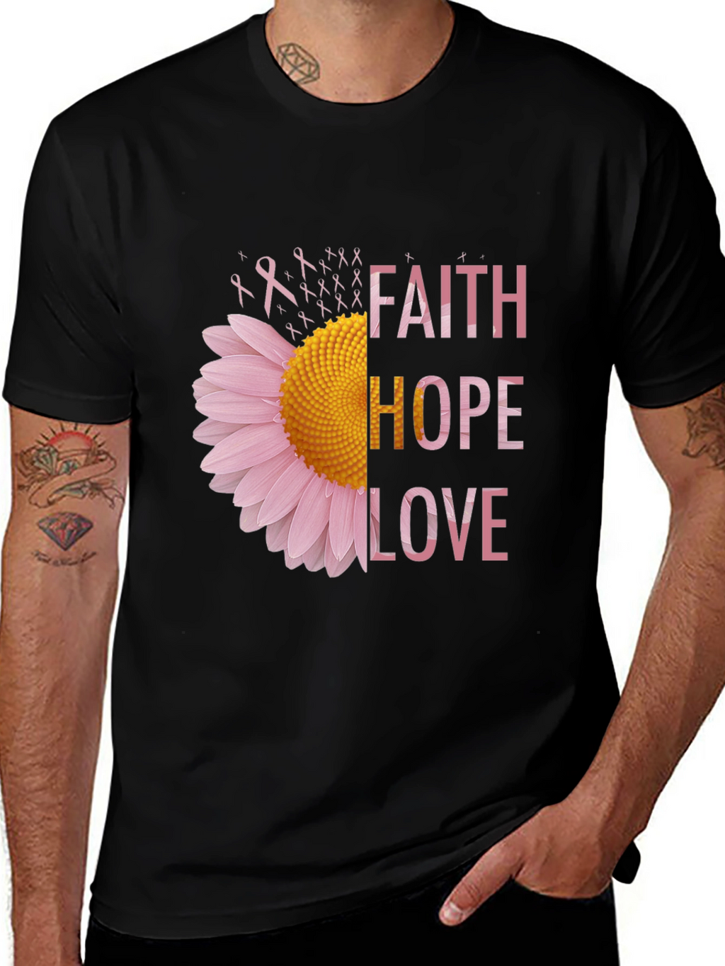Faith Hope Love Sunflower Graphic Tee