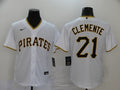 Men's Pittsburgh Pirates Roberto Clemente #21 White Replica Baseball Jerseys