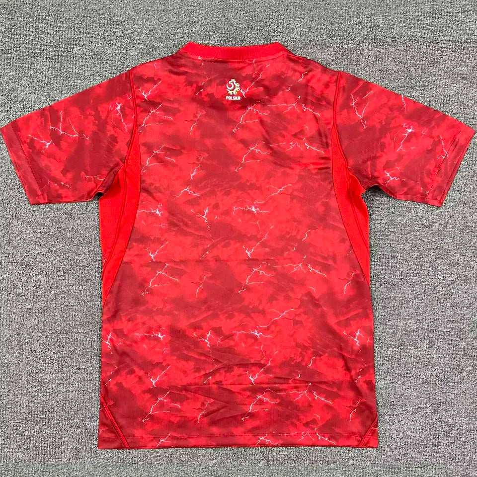2026/27 Poland Away Red Fans Soccer Jersey Back