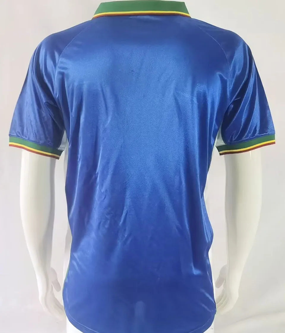 1998 Portugal Away Blue Retro Soccer Jersey Back