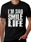 Im Sad But Smile Black T-Shirt