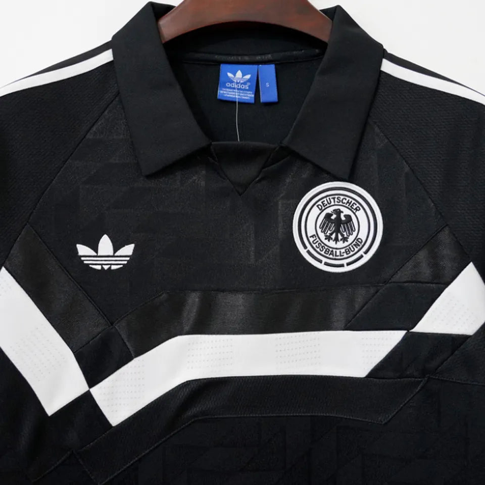 1988/1990 Germany Away Black Retro Soccer Jersey Detail 1