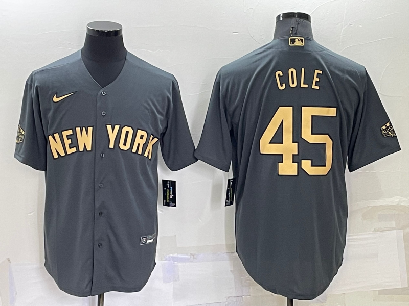 Men's New York Yankees Gerrit Cole #45 Gray Replica Player Jerseys