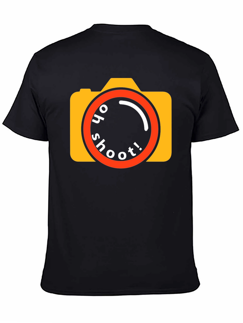 Oh Shoot! Camera Graphic Tee - Black Cotton T-Shirt
