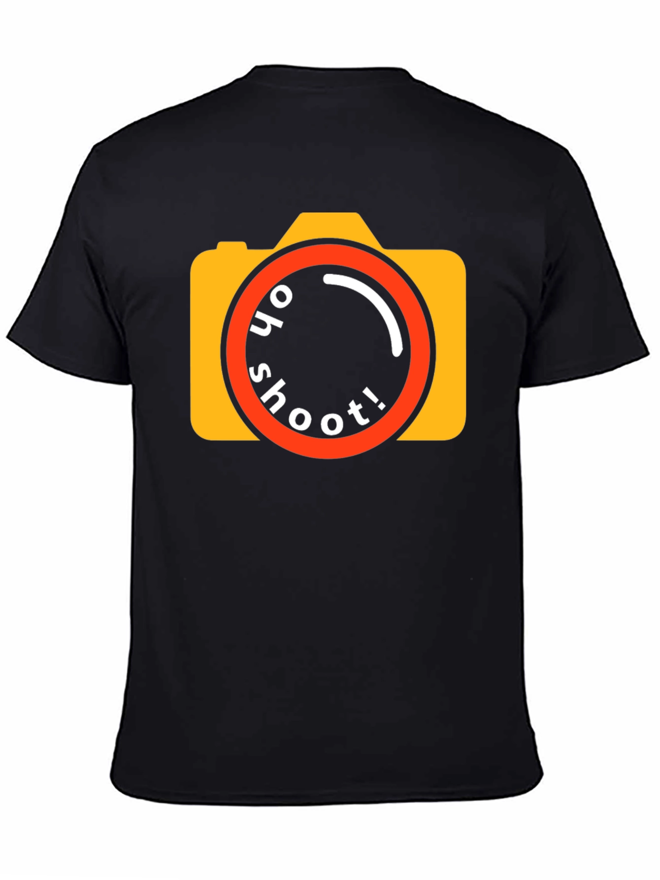 Oh Shoot! Camera Graphic Tee - Black Cotton T-Shirt