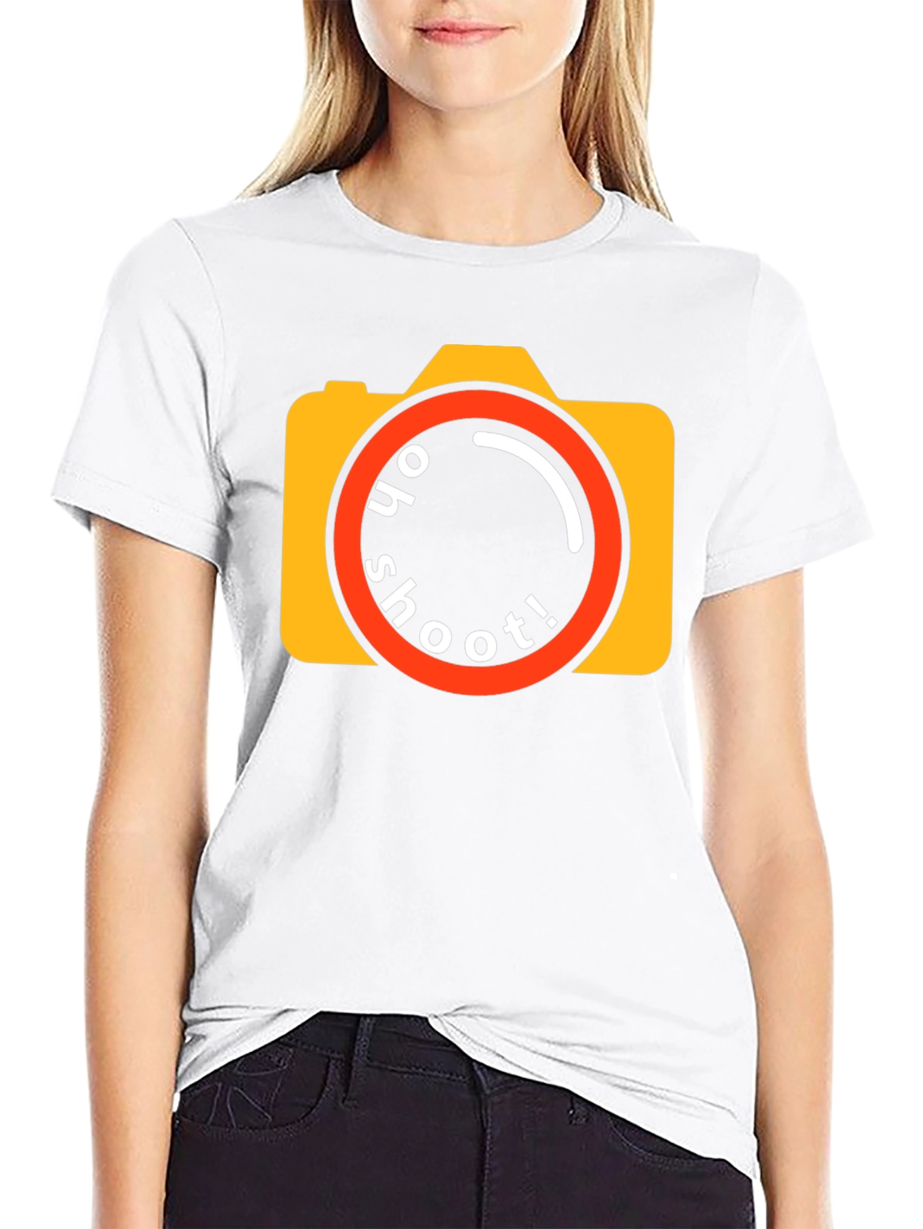 Oh Shoot! Camera Graphic Tee - Black Cotton T-Shirt