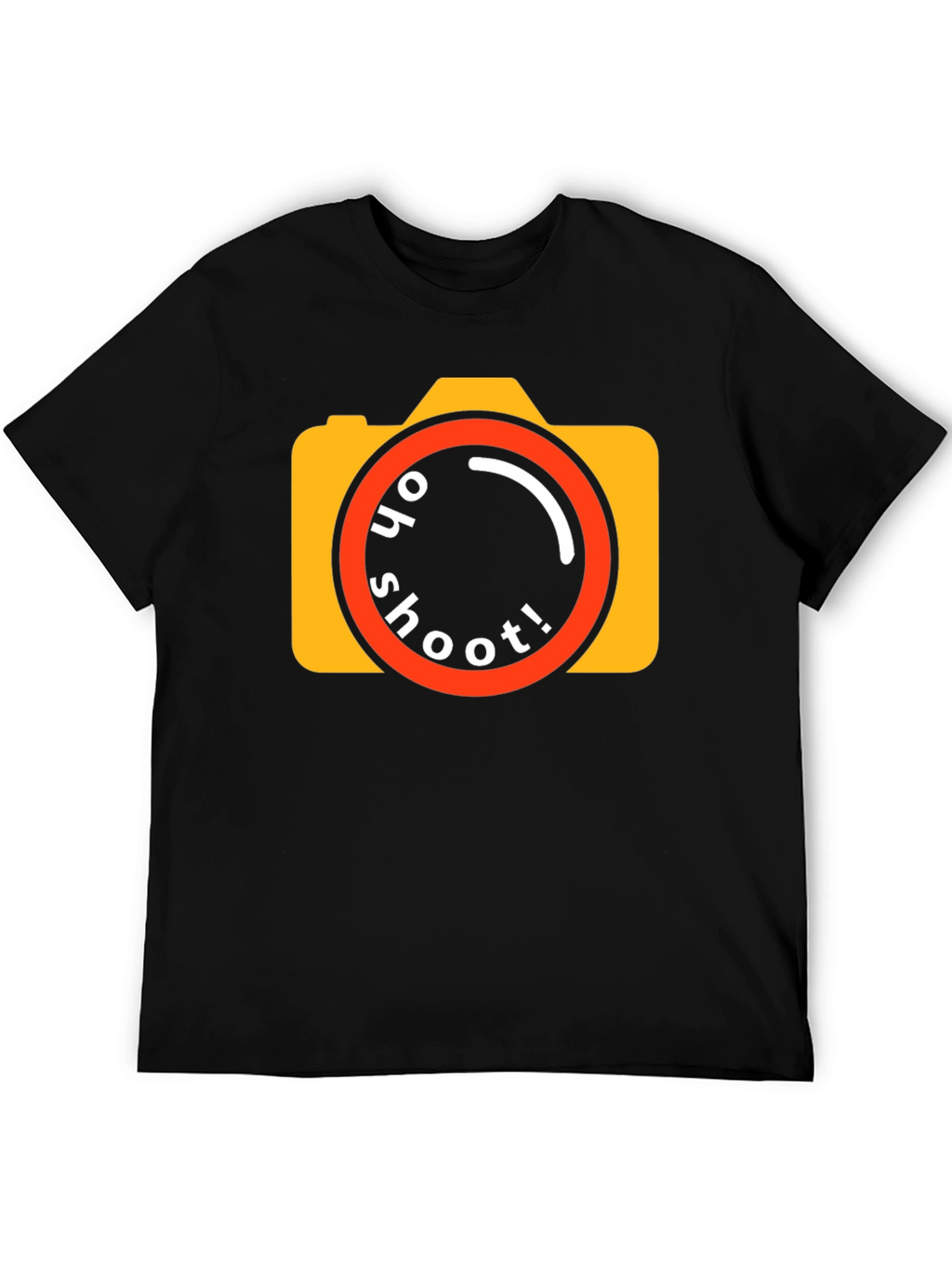 Oh Shoot! Camera Graphic Tee - Black Cotton T-Shirt