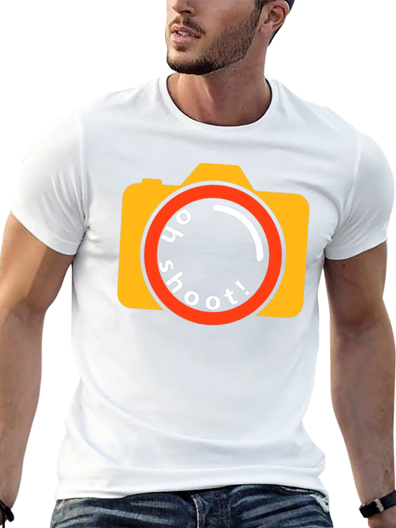 Oh Shoot! Camera Graphic Tee - Black Cotton T-Shirt
