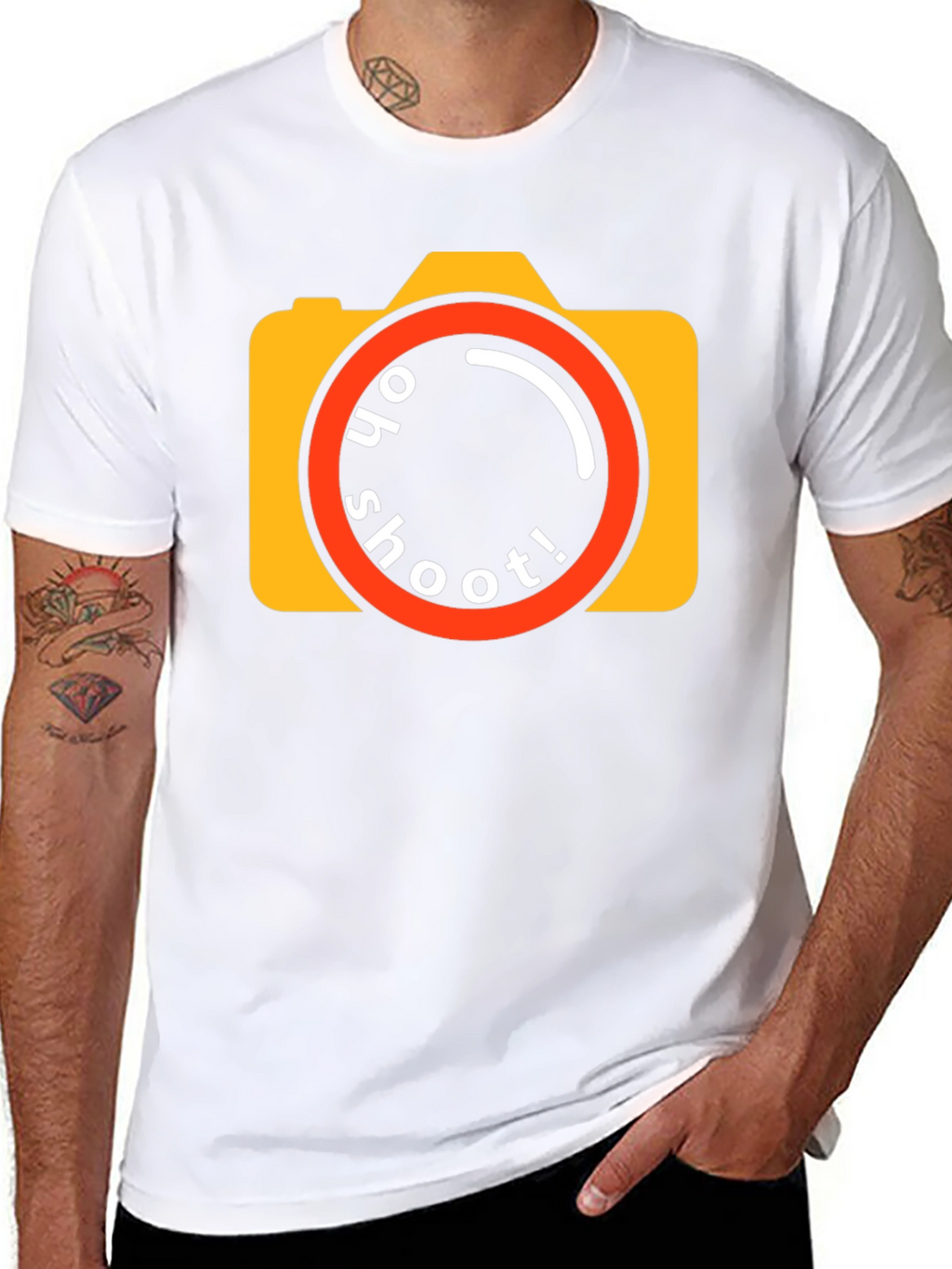 Oh Shoot! Camera Graphic Tee - Black Cotton T-Shirt