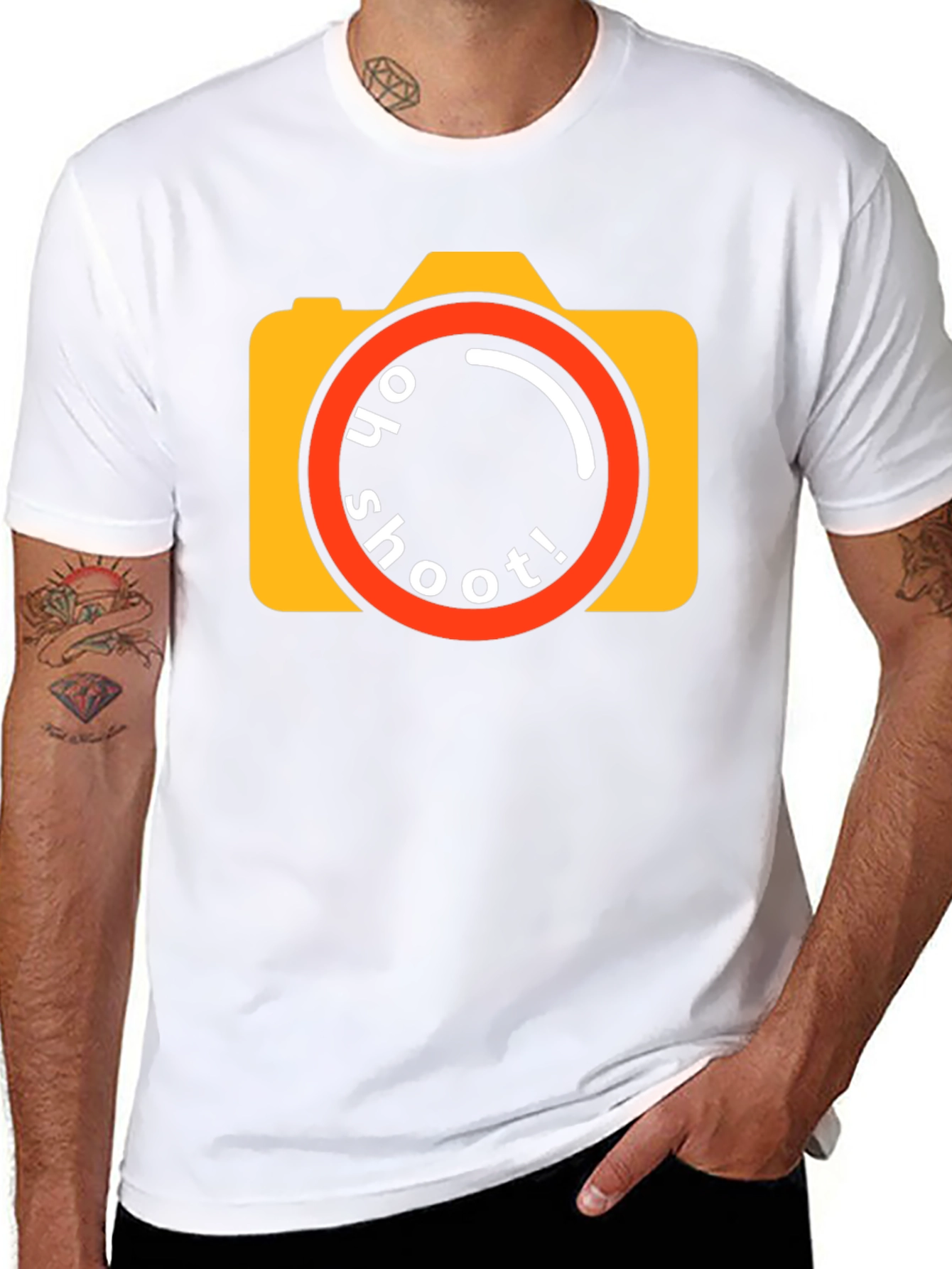 Oh Shoot! Camera Graphic Tee - Black Cotton T-Shirt