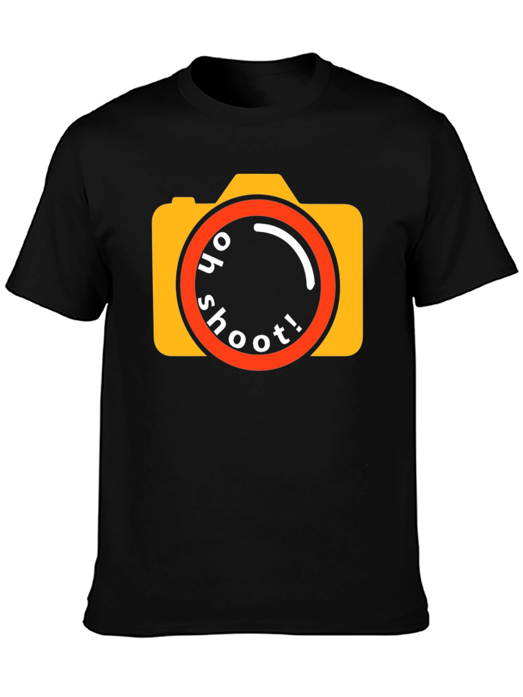 Oh Shoot! Camera Graphic Tee - Black Cotton T-Shirt